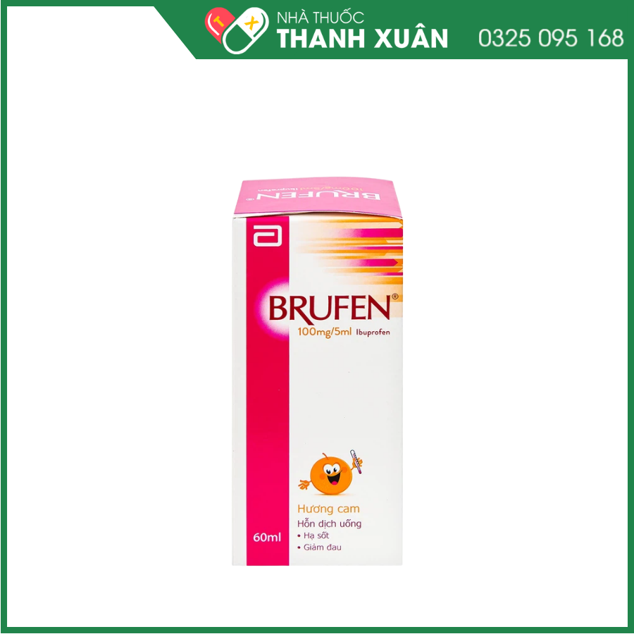 Brufen 100mg/5ml hạ sốt ở trẻ em, giảm đau
